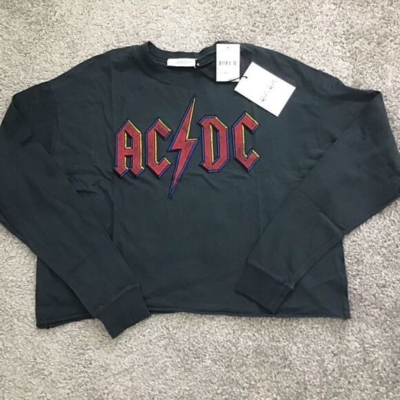 Daydreamer x Free People AC/DC Long Sleeve Black Tee Size XSmall - Picture 4 of 6